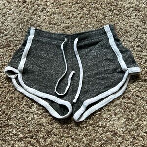 Aeropostale Retro Shorts, XS, Charcoal Gray with White Trim
